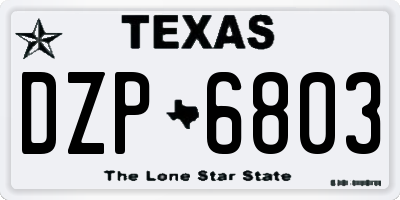 TX license plate DZP6803
