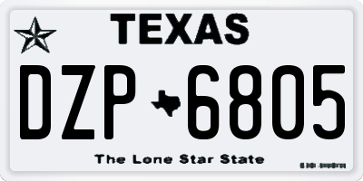 TX license plate DZP6805