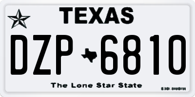 TX license plate DZP6810