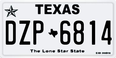 TX license plate DZP6814