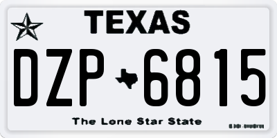 TX license plate DZP6815
