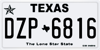 TX license plate DZP6816
