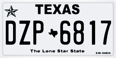 TX license plate DZP6817