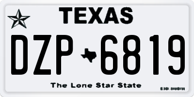 TX license plate DZP6819
