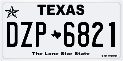 TX license plate DZP6821