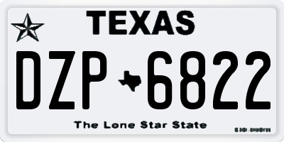 TX license plate DZP6822