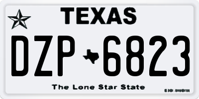 TX license plate DZP6823