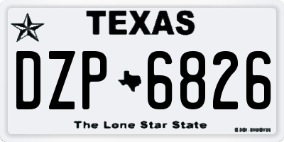 TX license plate DZP6826