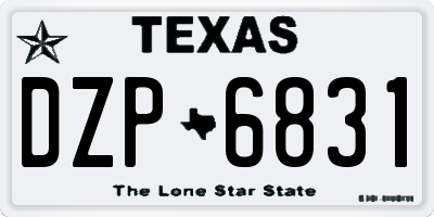 TX license plate DZP6831