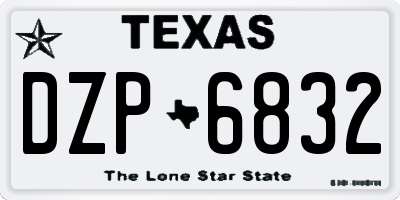 TX license plate DZP6832