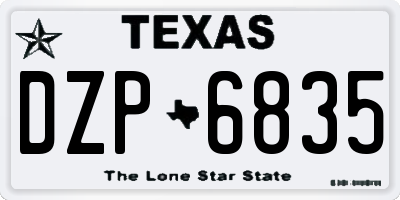 TX license plate DZP6835