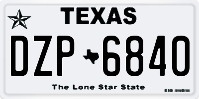 TX license plate DZP6840