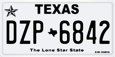 TX license plate DZP6842