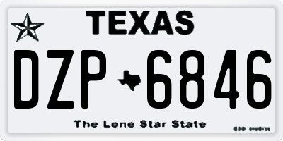 TX license plate DZP6846