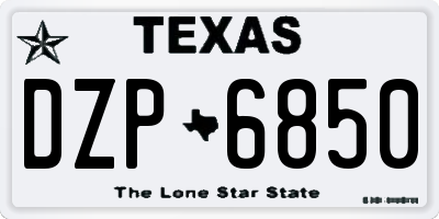 TX license plate DZP6850