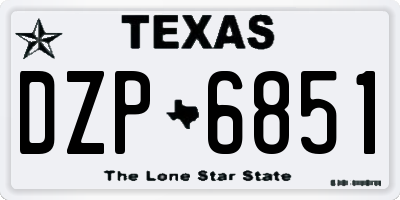 TX license plate DZP6851