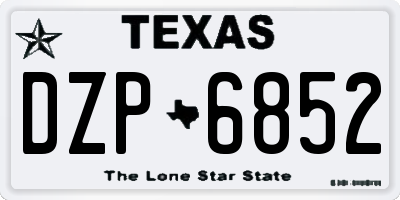TX license plate DZP6852