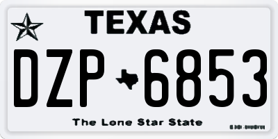 TX license plate DZP6853