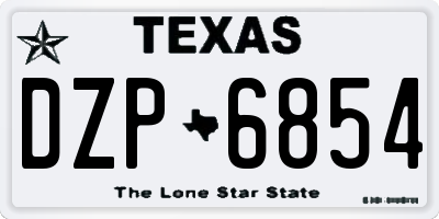 TX license plate DZP6854