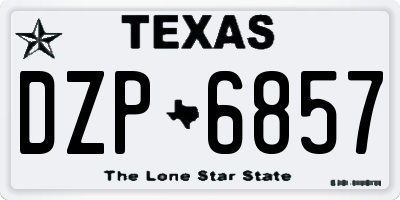 TX license plate DZP6857