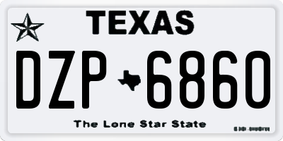 TX license plate DZP6860
