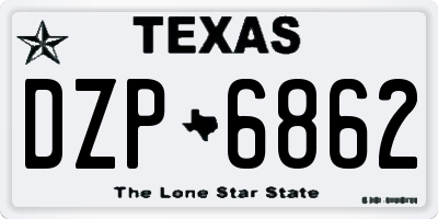 TX license plate DZP6862