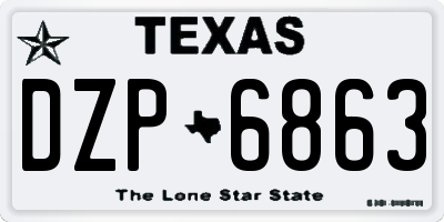 TX license plate DZP6863
