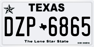 TX license plate DZP6865