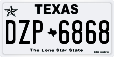 TX license plate DZP6868