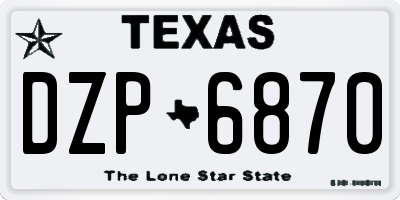 TX license plate DZP6870