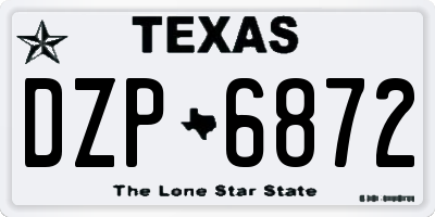 TX license plate DZP6872