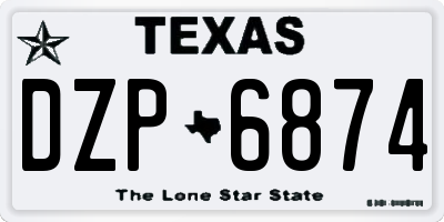 TX license plate DZP6874