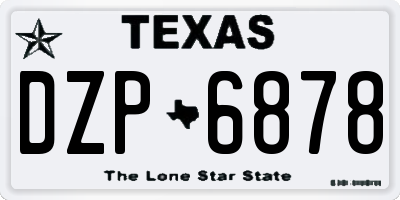 TX license plate DZP6878