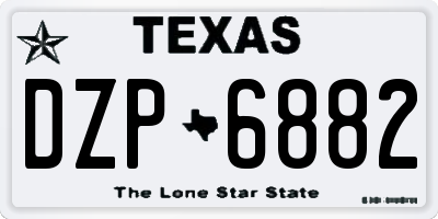TX license plate DZP6882