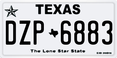 TX license plate DZP6883