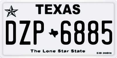 TX license plate DZP6885