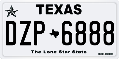 TX license plate DZP6888