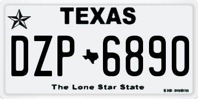 TX license plate DZP6890