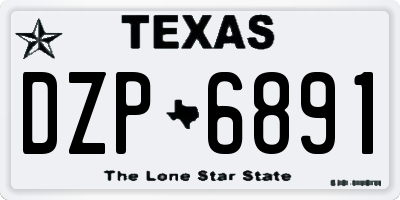 TX license plate DZP6891