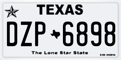 TX license plate DZP6898