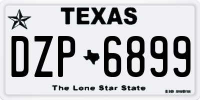 TX license plate DZP6899