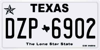 TX license plate DZP6902
