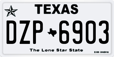 TX license plate DZP6903