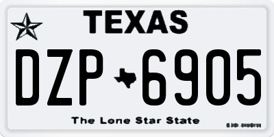 TX license plate DZP6905