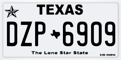 TX license plate DZP6909