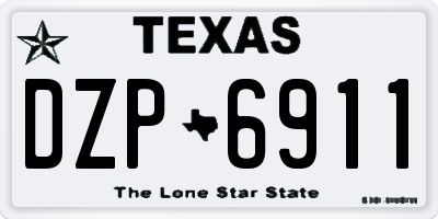 TX license plate DZP6911