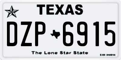 TX license plate DZP6915