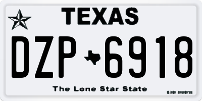 TX license plate DZP6918