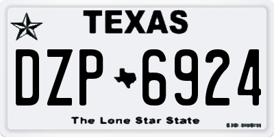 TX license plate DZP6924