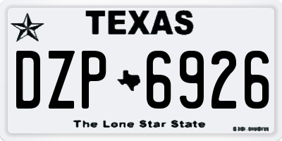 TX license plate DZP6926